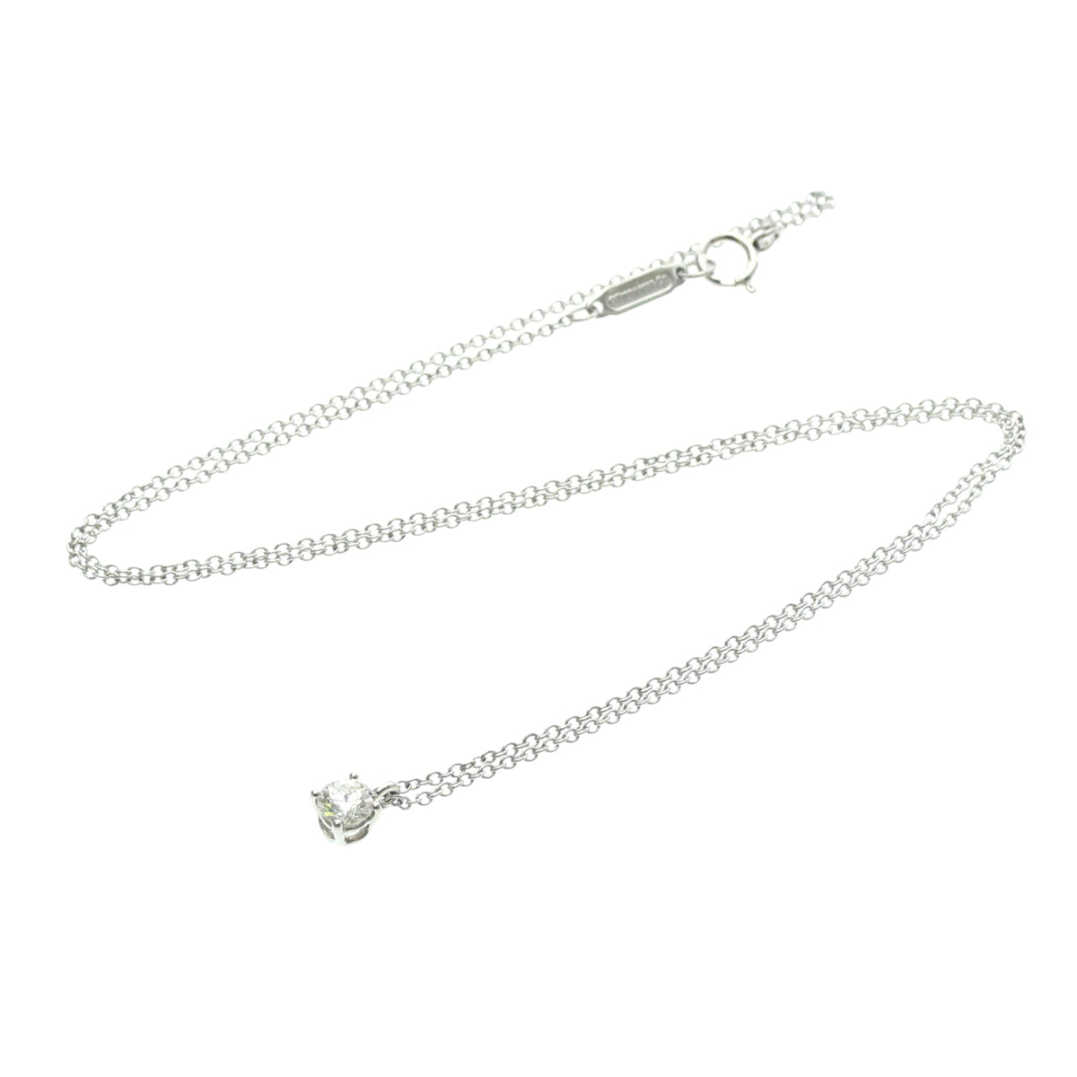 Tiffany & Co. Solitaire Pendant Platinum with Emerald Cut Diamond Product Image