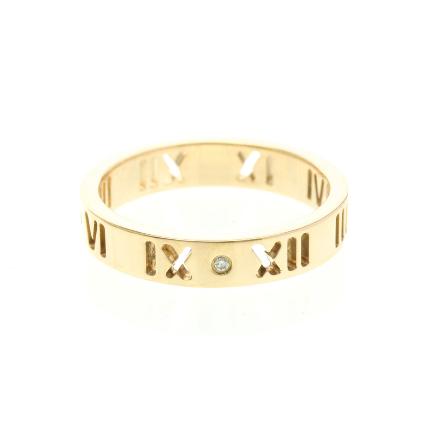Tiffany & Co. Atlas Pierced Ring 18K Rose Gold and Diamonds 3.5mm