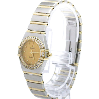 Omega Constellation Quartz Stainless Steel and Rose Gold with Diamond Bezel 23