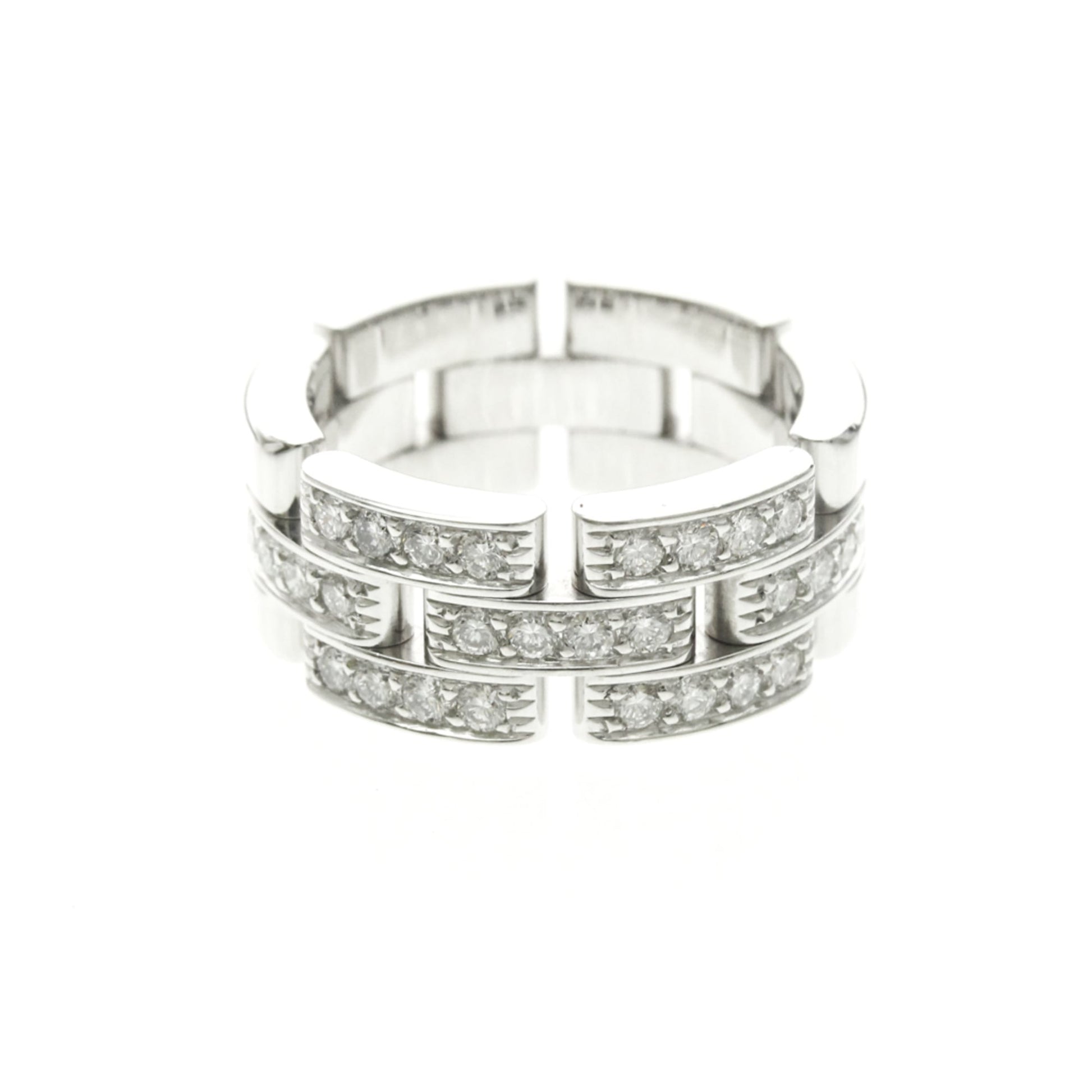 Cartier Maillon Panthere 3 Row Band 18K White Gold with Half Diamonds Product Image