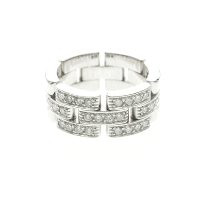 Cartier Maillon Panthere 3 Row Band 18K White Gold with Half Diamonds Product Image