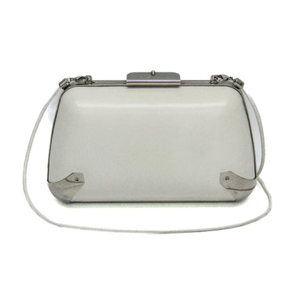Balenciaga Hard Case Clutch Leather with Metal Detail Small