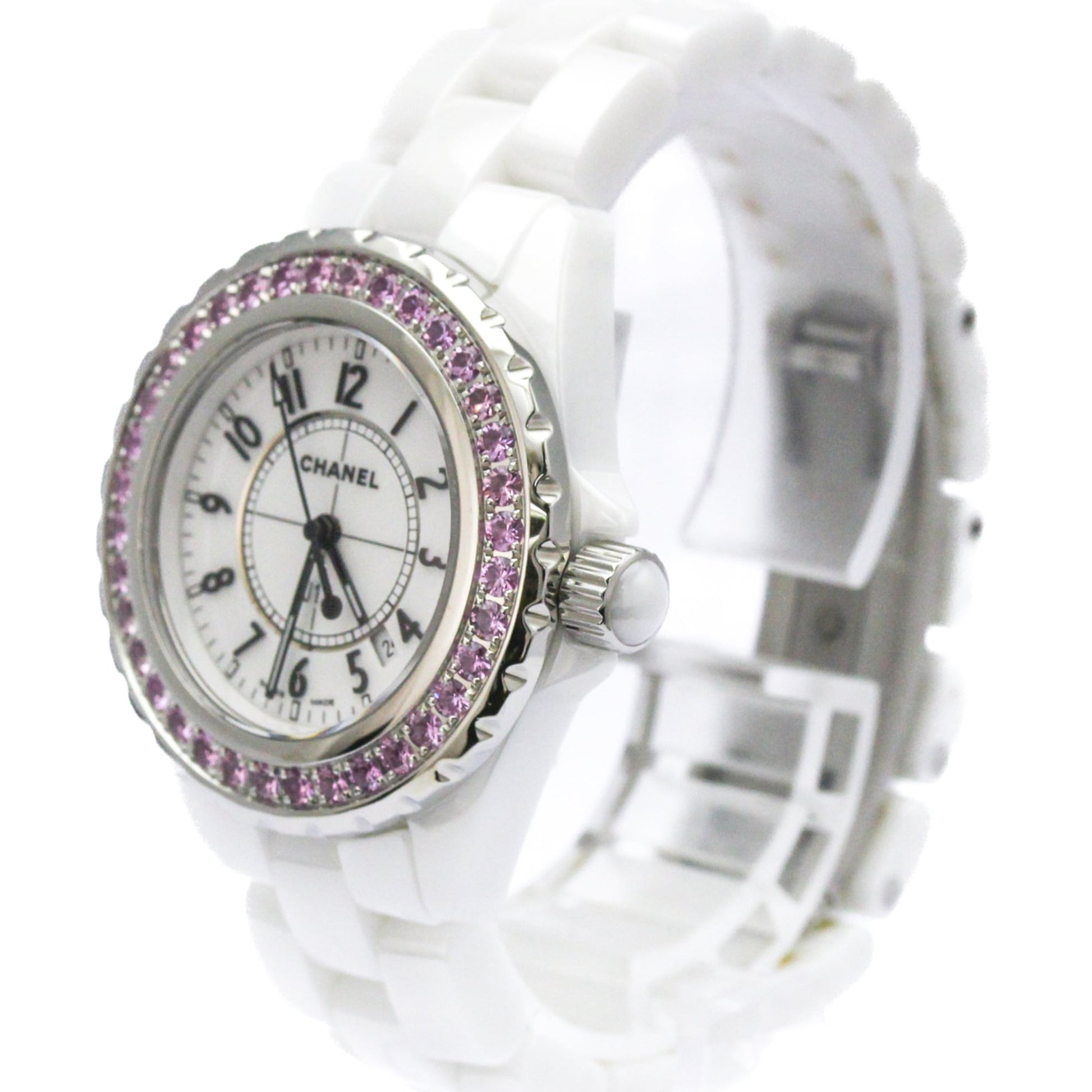 Chanel J12 Quartz Watch Ceramic and Stainless Steel with Sapphire Bezel and Diamond Markers 33