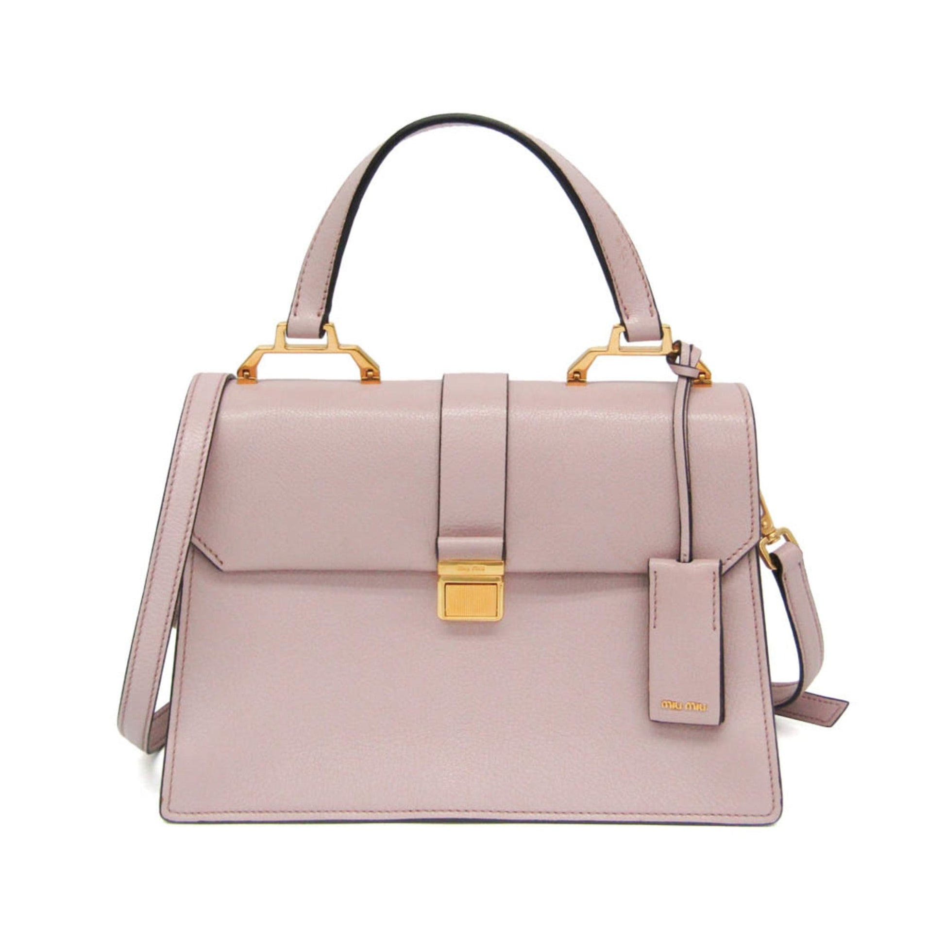 Miu Miu Madras Convertible Compartment Top Handle Leather Medium