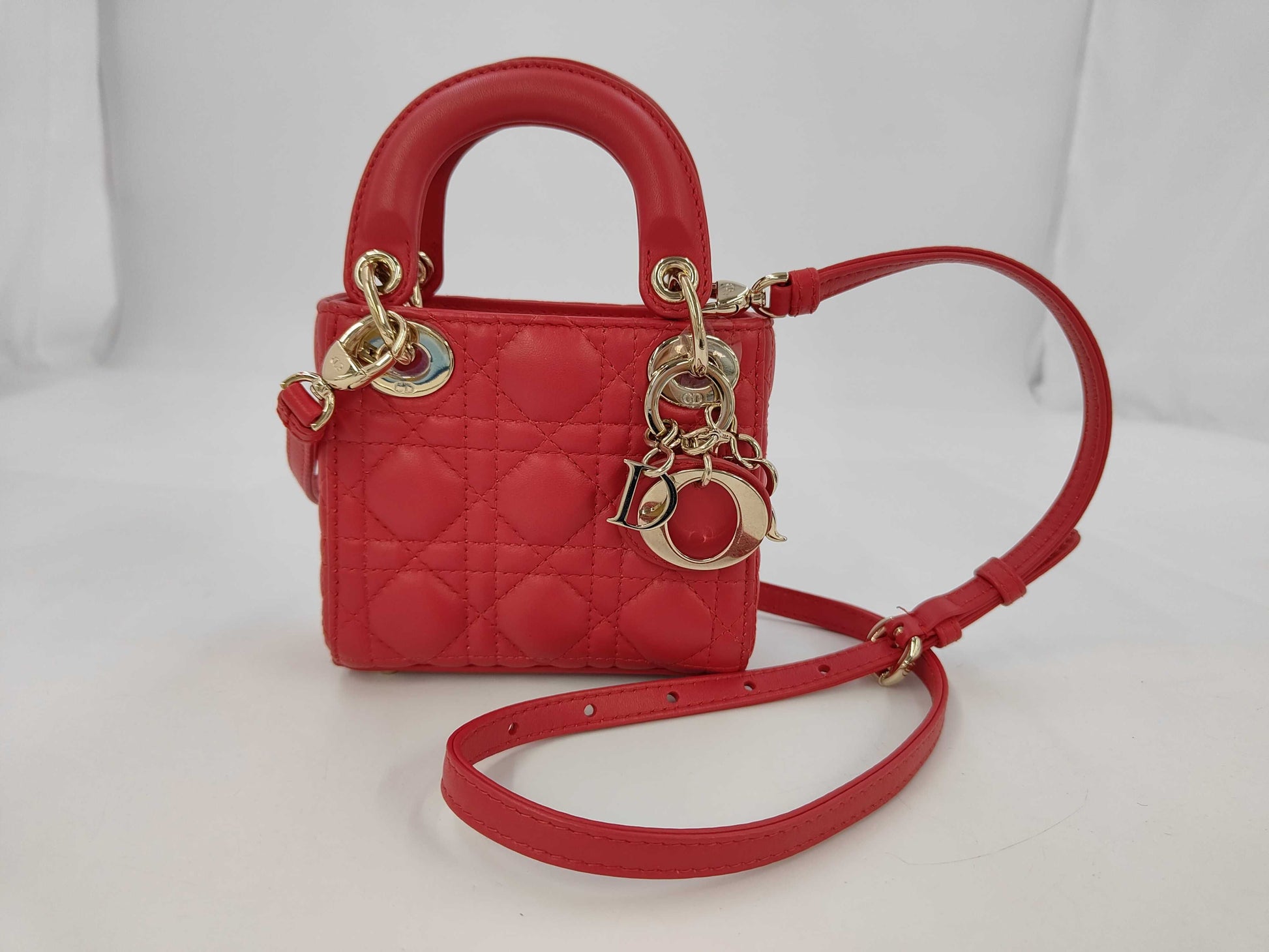 Christian Dior Lady Dior Cannage Quilt Lambskin Medium