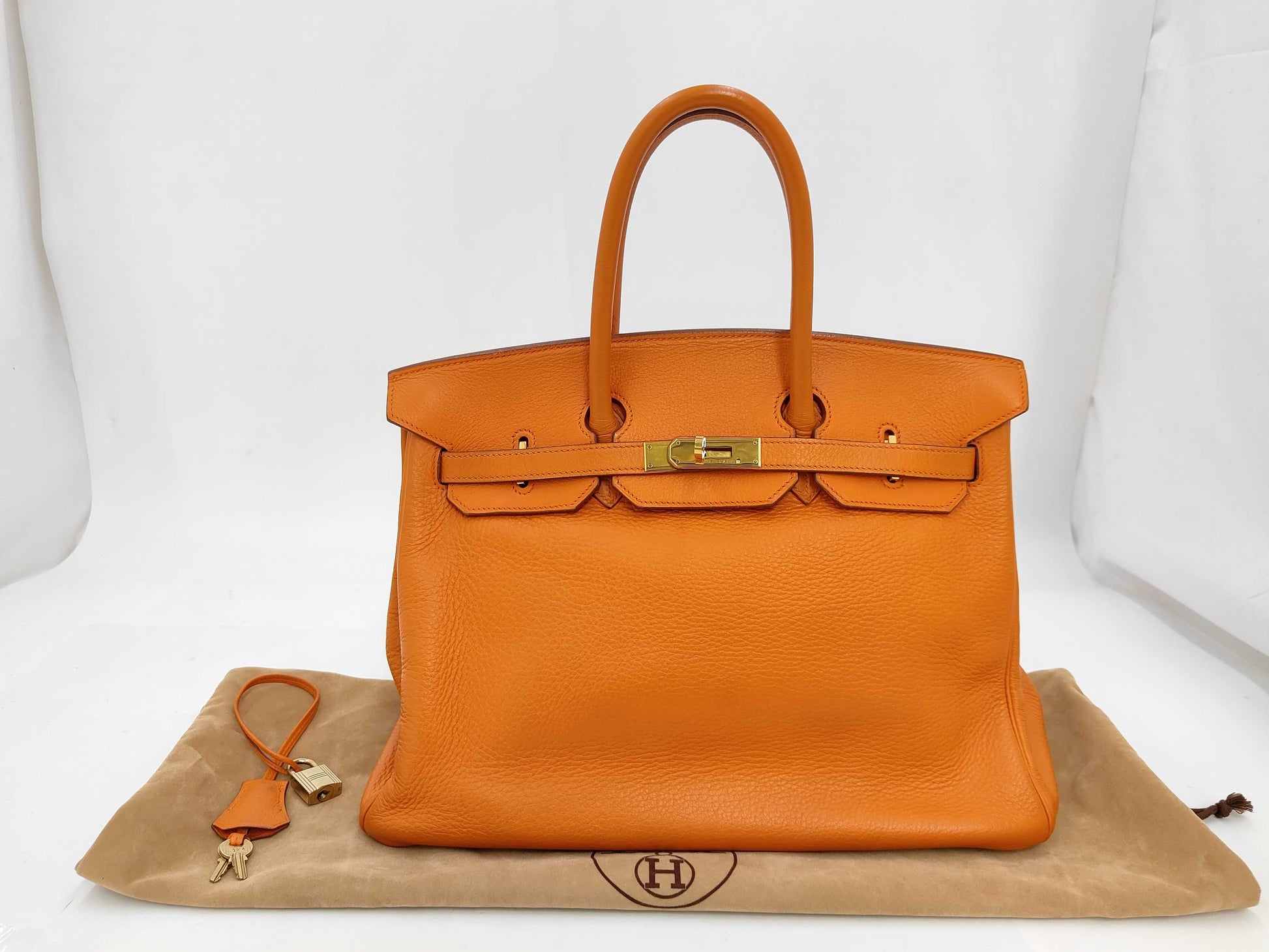 Hermes Birkin Orange Fjord with Gold Hardware 35