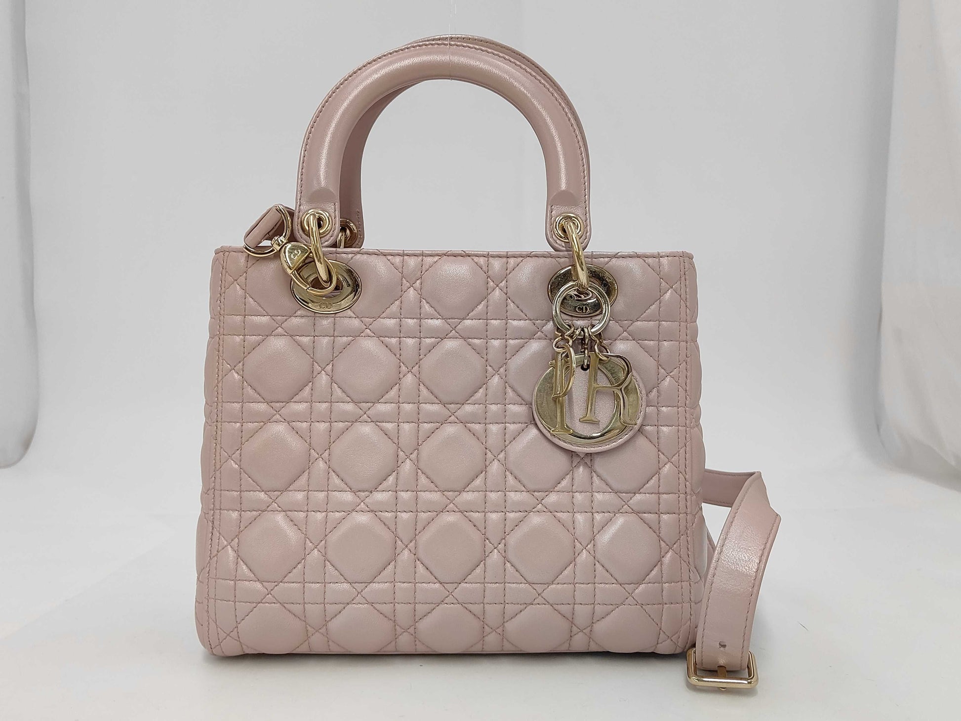 Christian Dior Lady Dior Cannage Quilt Lambskin Medium