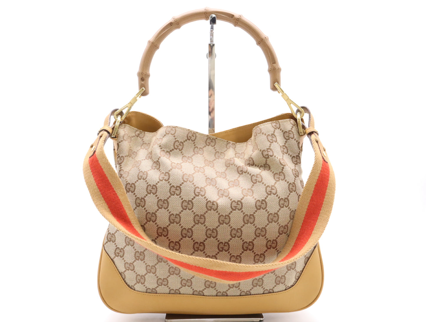 Gucci Bamboo Ring Hobo GG Canvas and Leather Product Image