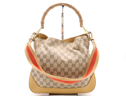 Gucci Bamboo Ring Hobo GG Canvas and Leather Product Image