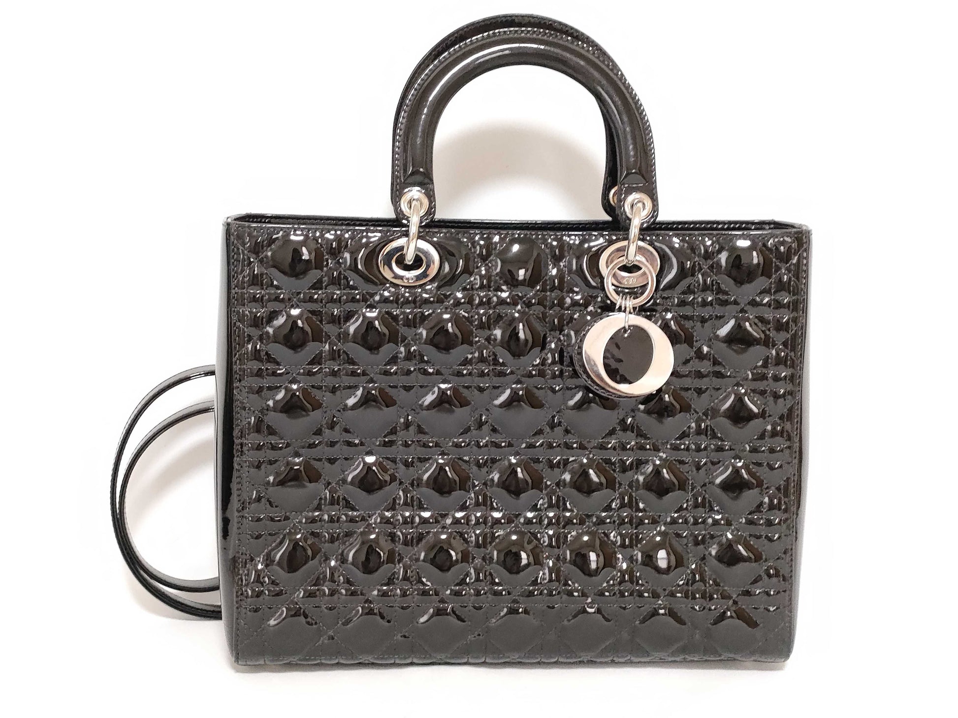 Christian Dior Vintage Lady Dior Patent Medium