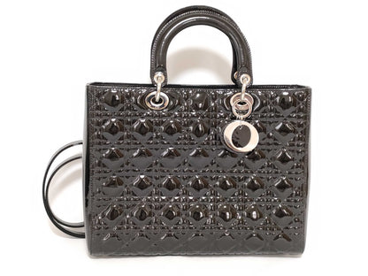 Christian Dior Vintage Lady Dior Patent Medium
