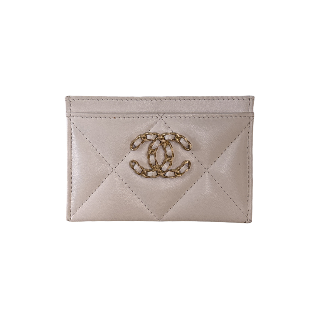 Chanel 19 Card Holder Quilted Iridescent Calfskin small
