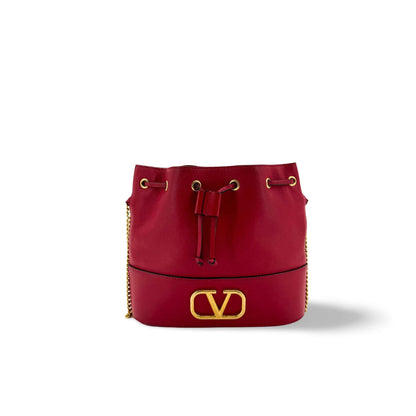 Valentino Garavani VLogo Drawstring Bucket Leather Product Image