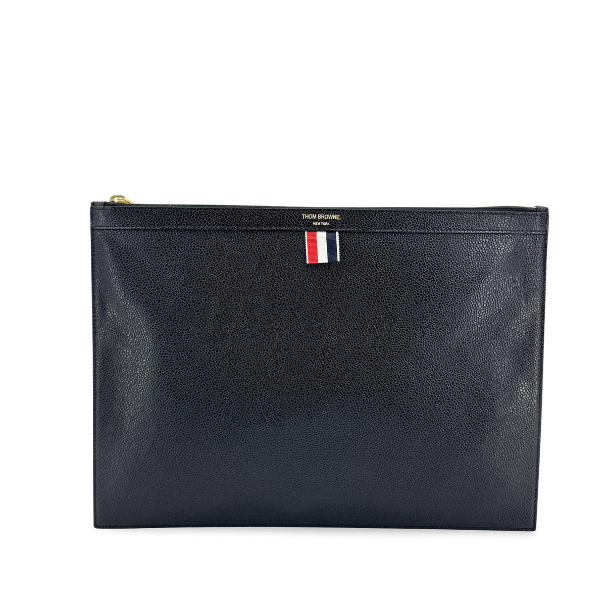 Thom Browne Zip Document Holder Leather with Applique Product Image