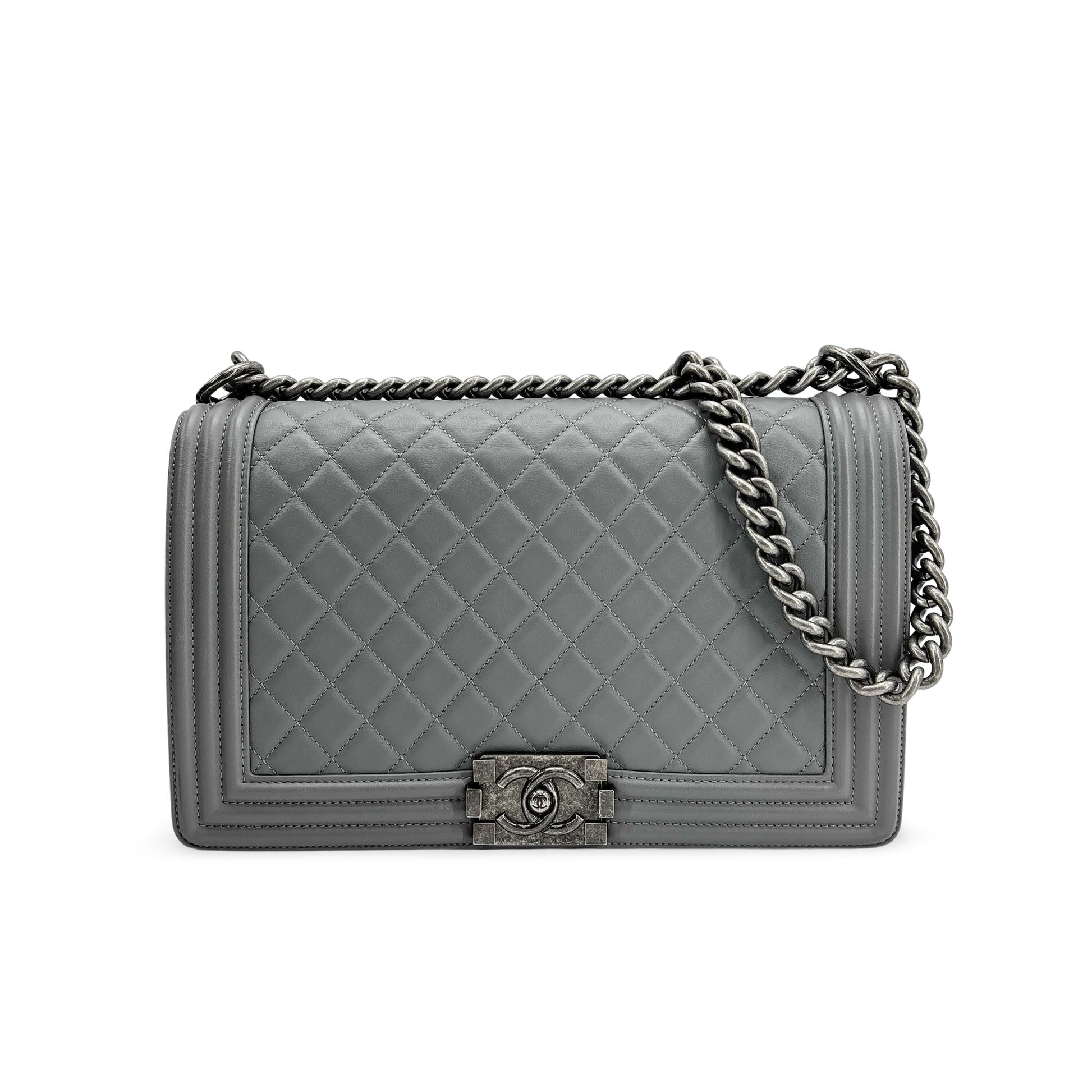 Chanel Boy Flap Quilted Calfskin Old Medium