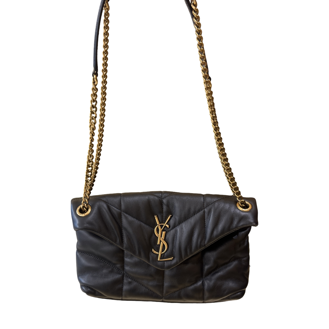 Saint Laurent Loulou Shoulder Matelasse Chevron Velvet Small