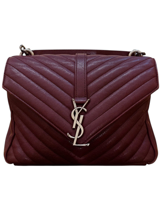 Saint Laurent Classic Monogram College Matelasse Chevron Leather Medium