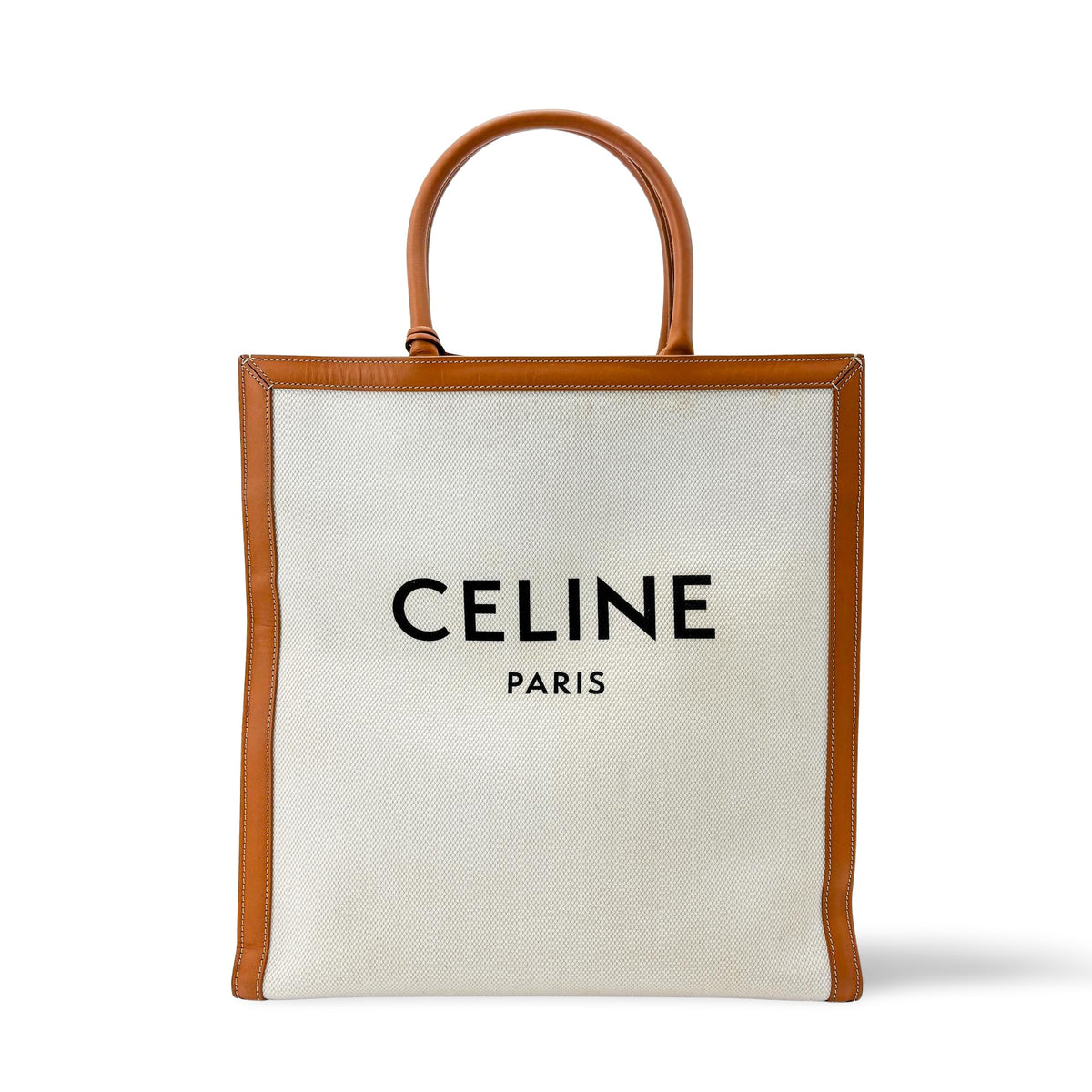 Celine Vertical Cabas Canvas with Leather Small
