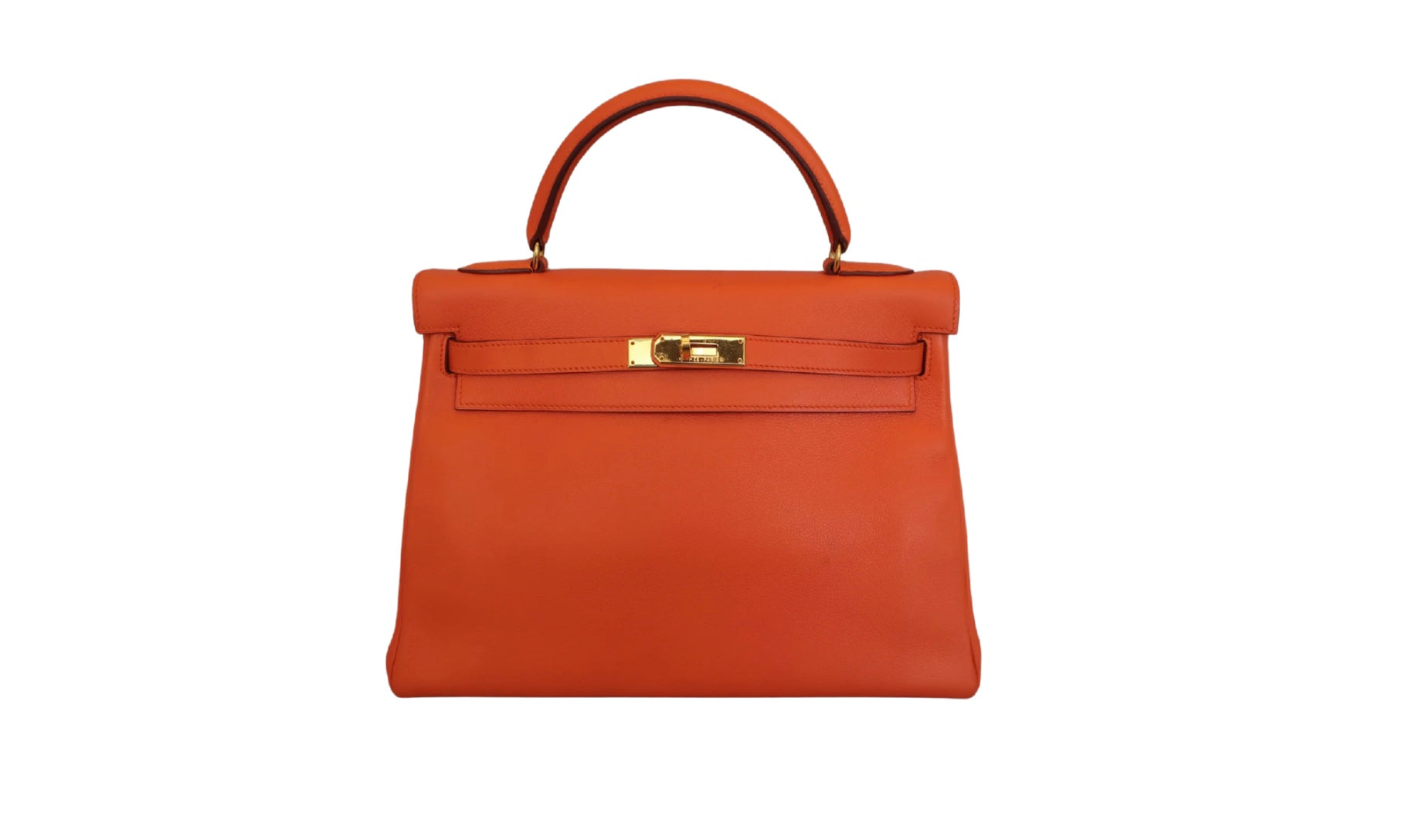 Hermes Kelly Handbag Orange Gulliver with Gold Hardware 32