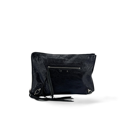 Balenciaga Zip Around Classic Studs Clutch Leather Medium