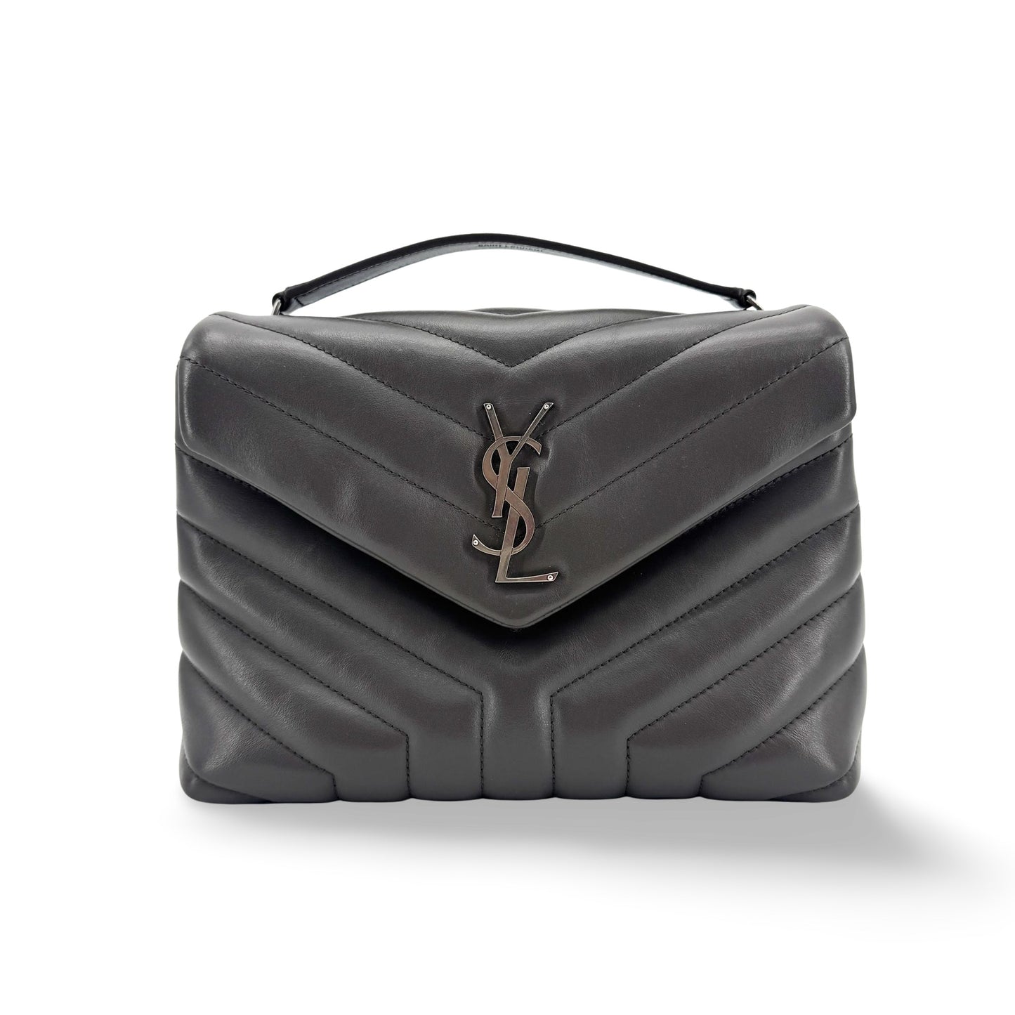 Saint Laurent LouLou Top Handle Matelasse Chevron Leather Medium