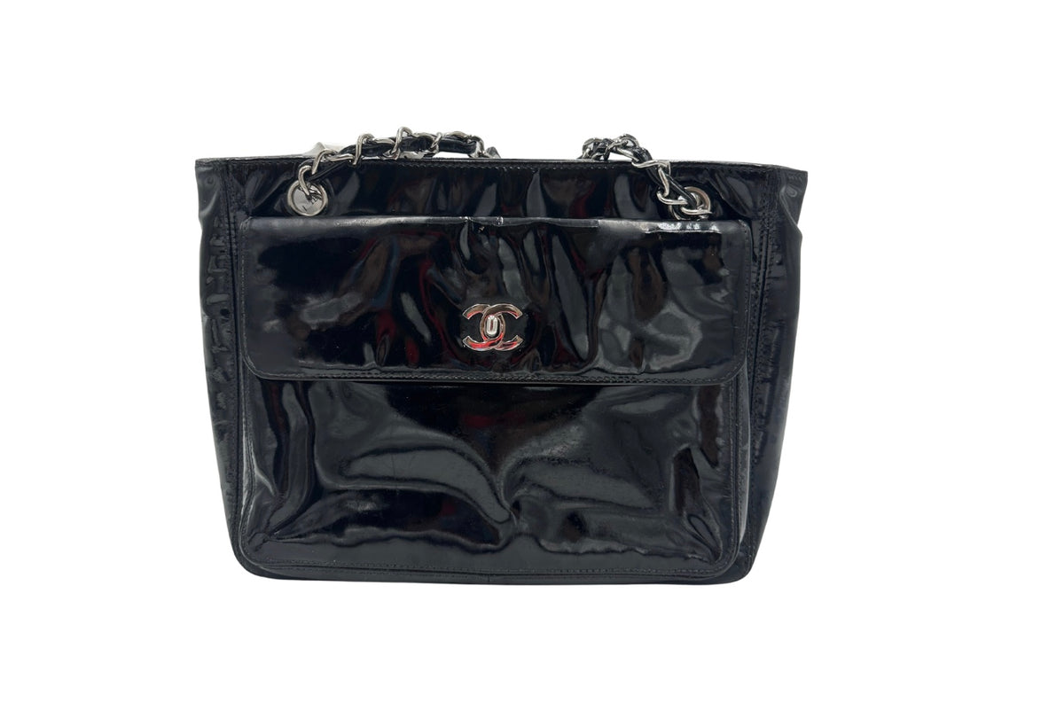 Chanel French Riviera Tote Bag Patent Leather medium