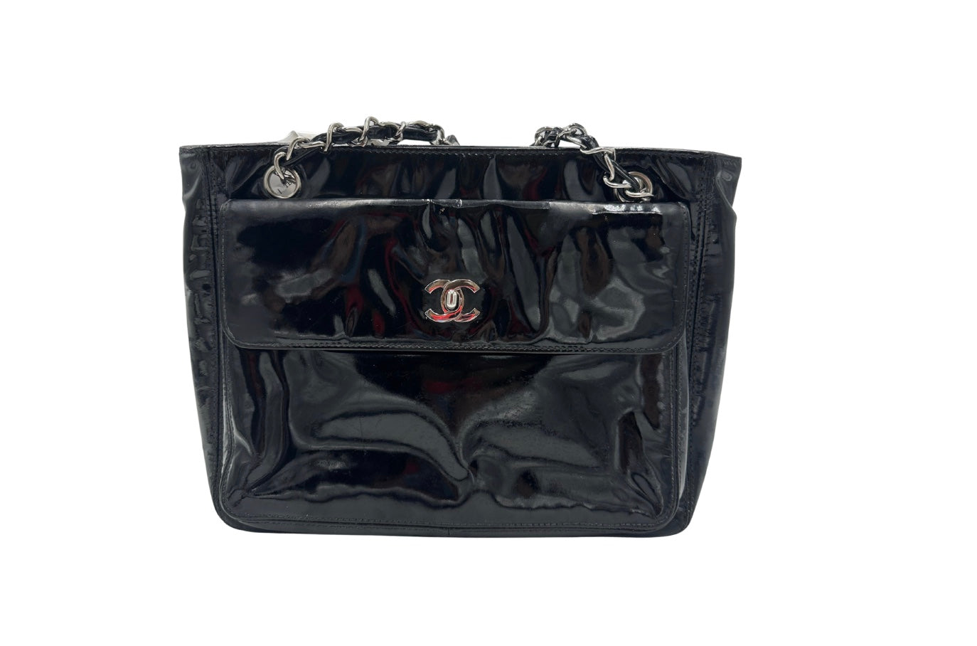 Chanel French Riviera Tote Bag Patent Leather Product Image