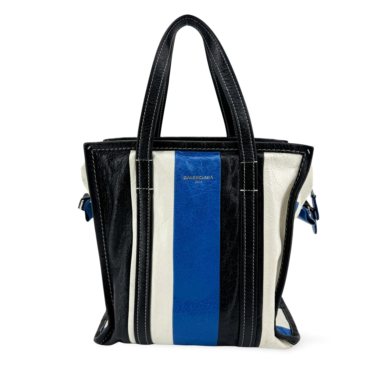 Balenciaga Bazar Striped Leather XS