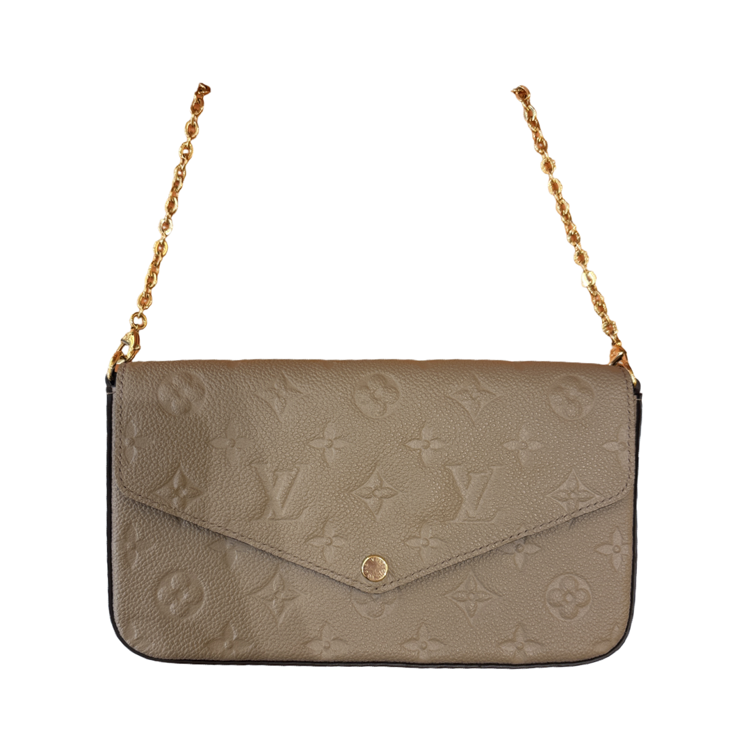 Louis Vuitton Felicie Chain Wallet Metallic Monogram Vernis Product Image