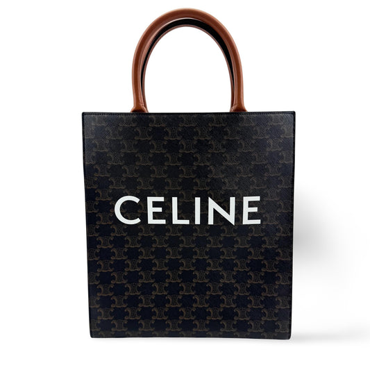 Celine Vertical Cabas Triomphe Coated Canvas Mini