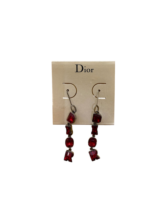 Christian Dior Vintage Heart D Dangling Metal with Rhinestones Product Image