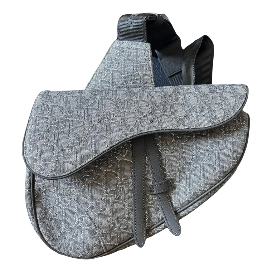 Christian Dior Saddle Crossbody Bag Oblique Canvas Maxi