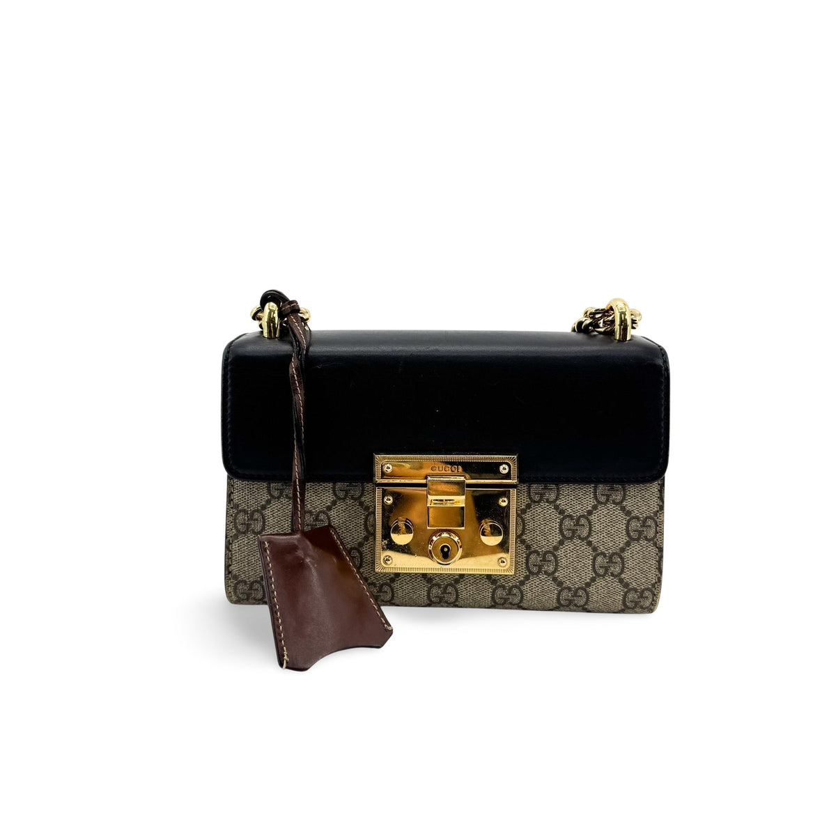 Gucci Padlock Chain Flap Blooms Print GG Coated Canvas and Leather Medium