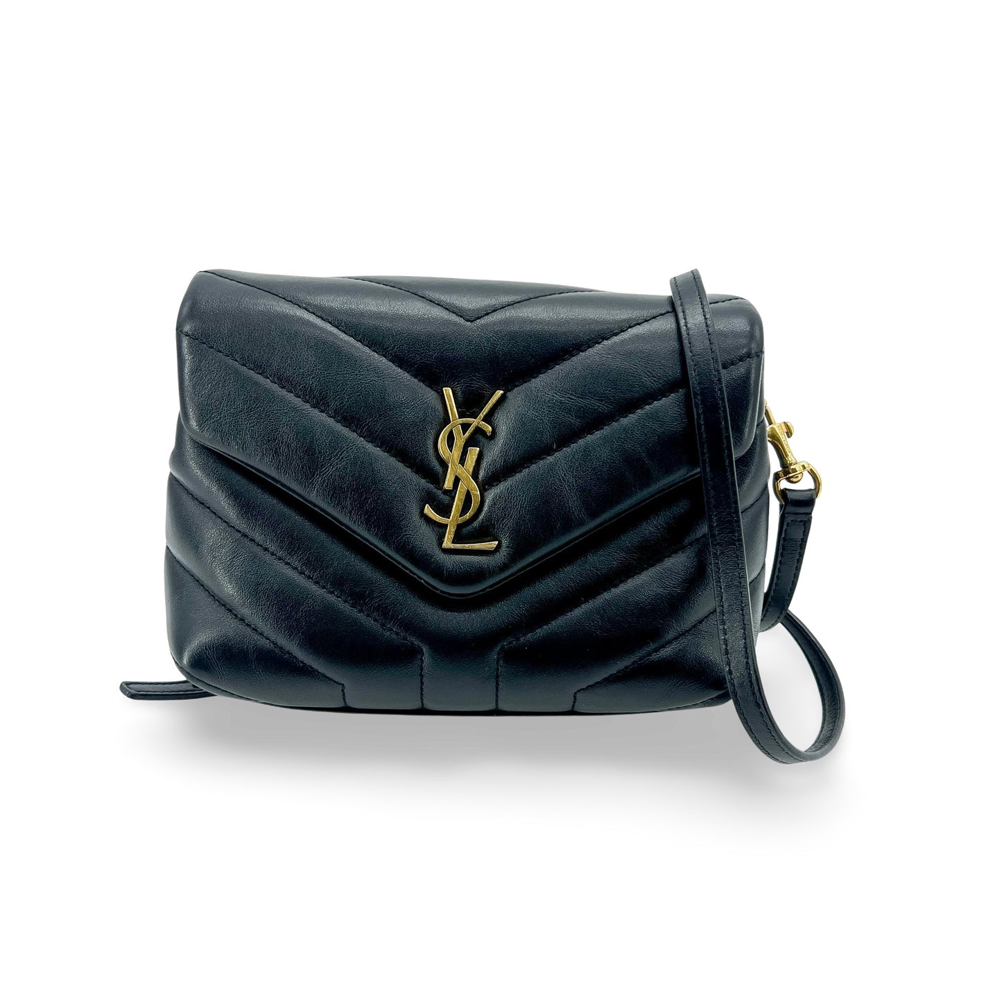 Saint Laurent Loulou Shoulder Bag Matelasse Chevron Leather Small