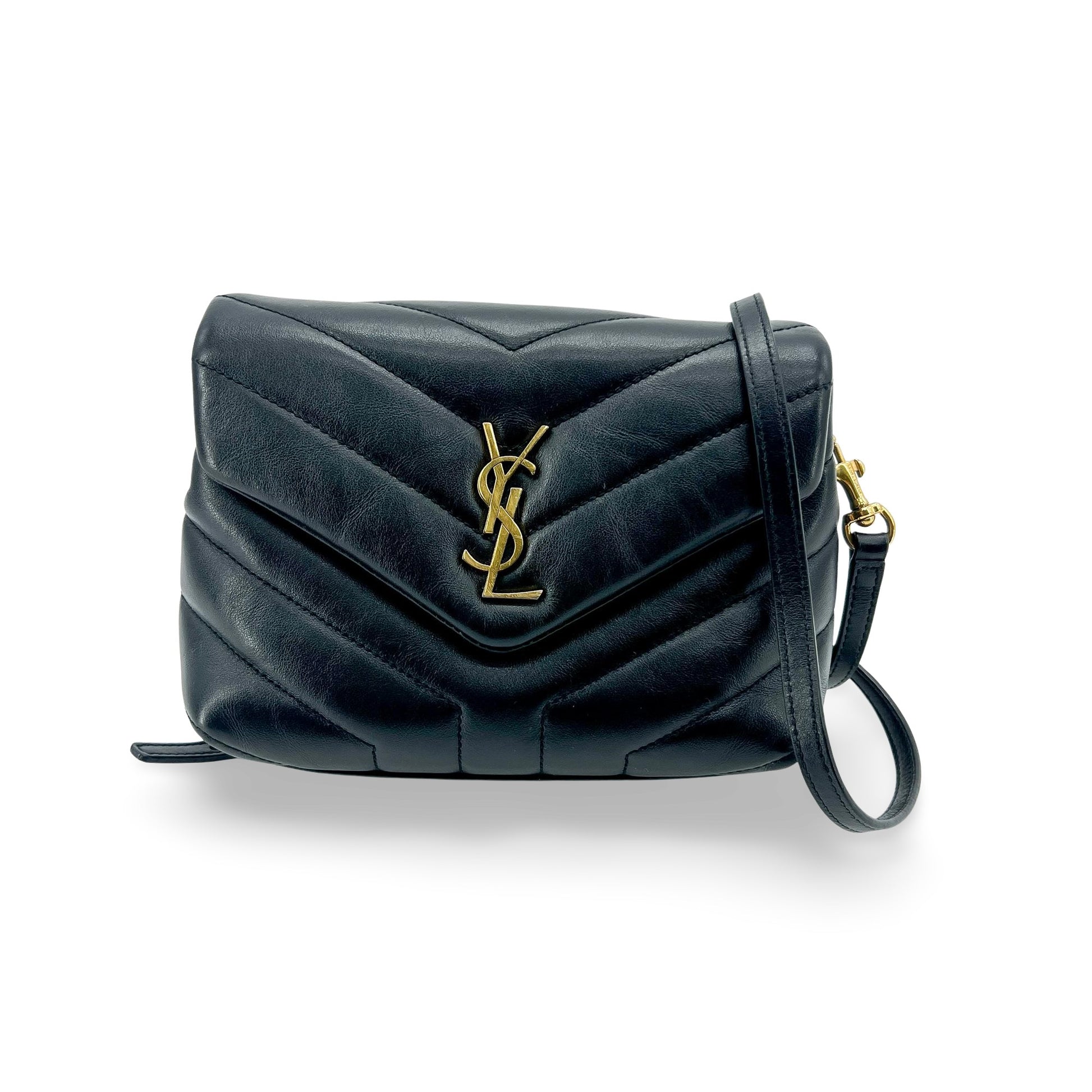 Saint Laurent Loulou Shoulder Bag Matelasse Chevron Leather Small
