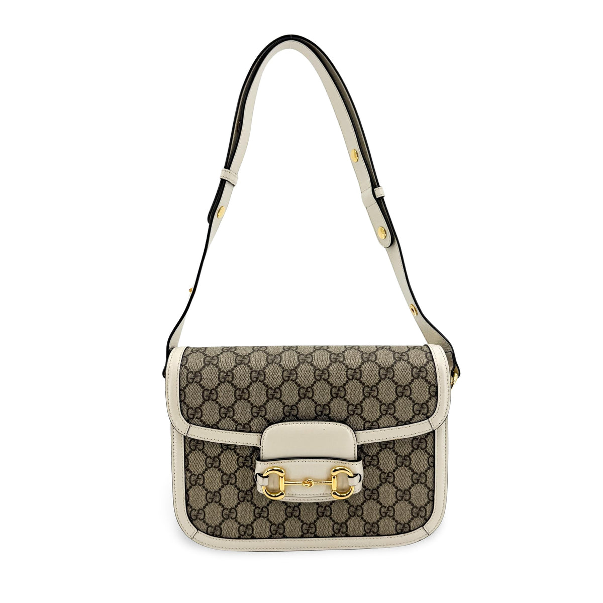 Gucci Horsebit 1955 GG Coated Canvas with Leather Small