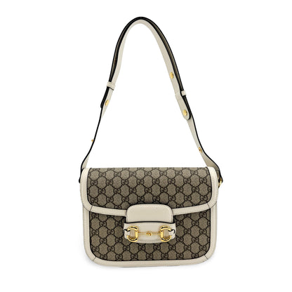 Gucci Horsebit 1955 GG Coated Canvas with Leather Small