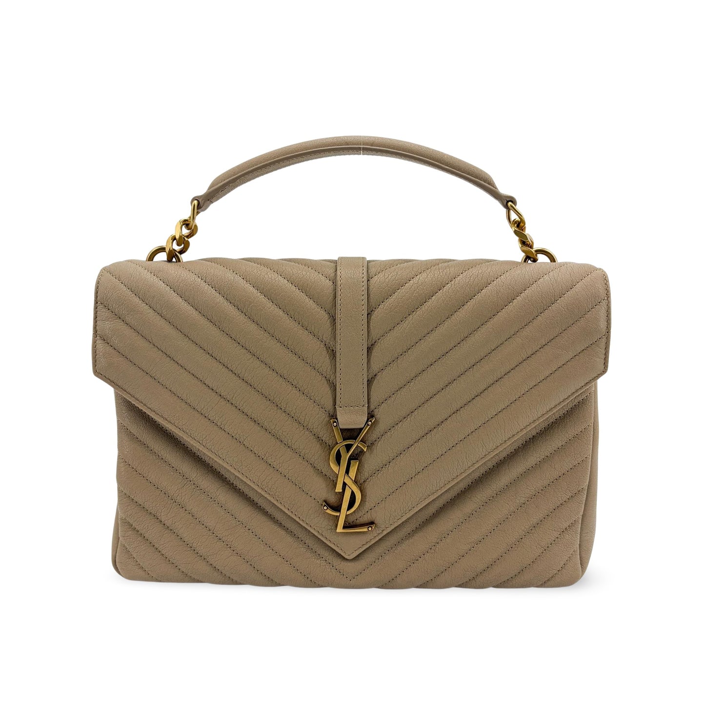 Saint Laurent Classic Monogram College Matelasse Chevron Leather Medium