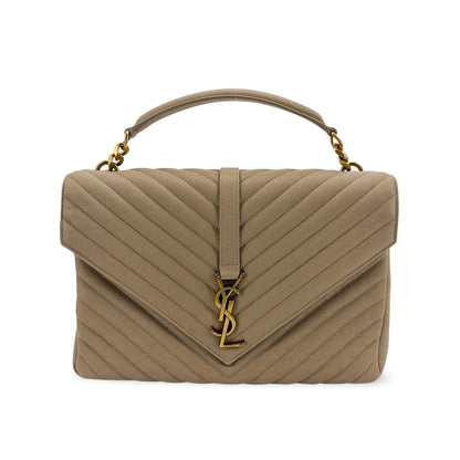 Saint Laurent Classic Monogram College Matelasse Chevron Leather Medium