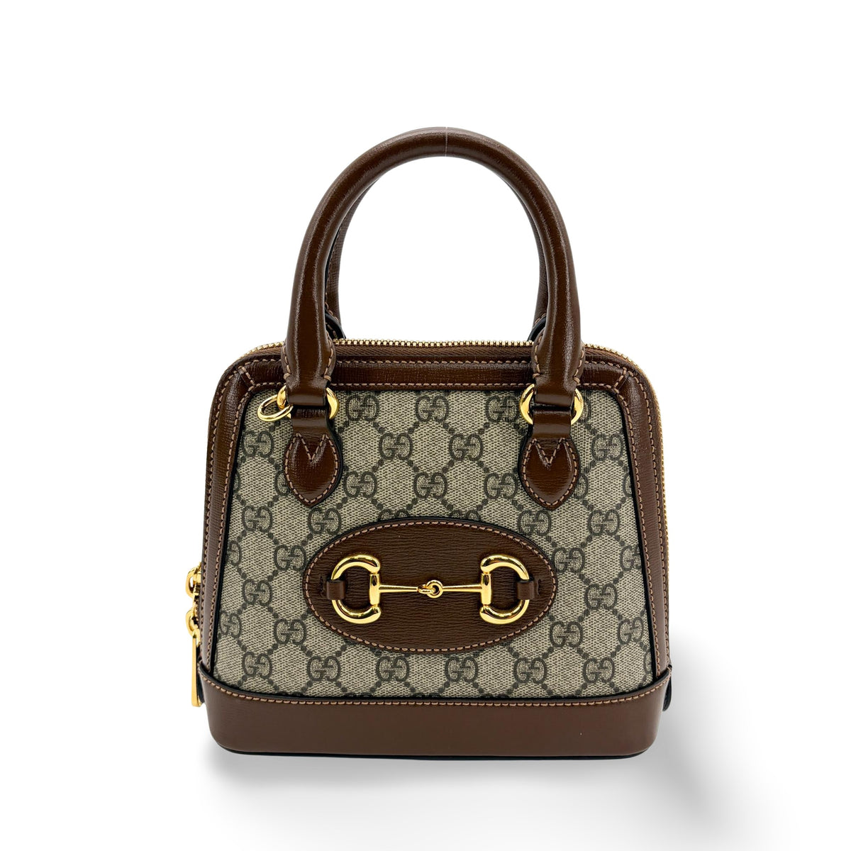 Gucci Horsebit 1955 Top Handle GG Coated Canvas with Leather Medium