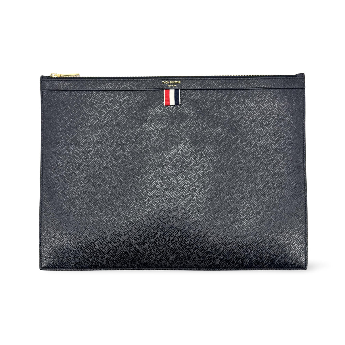 Thom Browne Zip Document Holder Leather with Applique Product Image