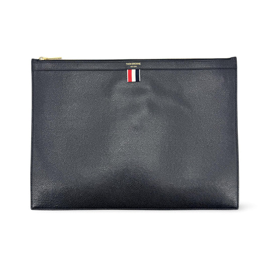 Thom Browne Zip Document Holder Leather with Applique Product Image