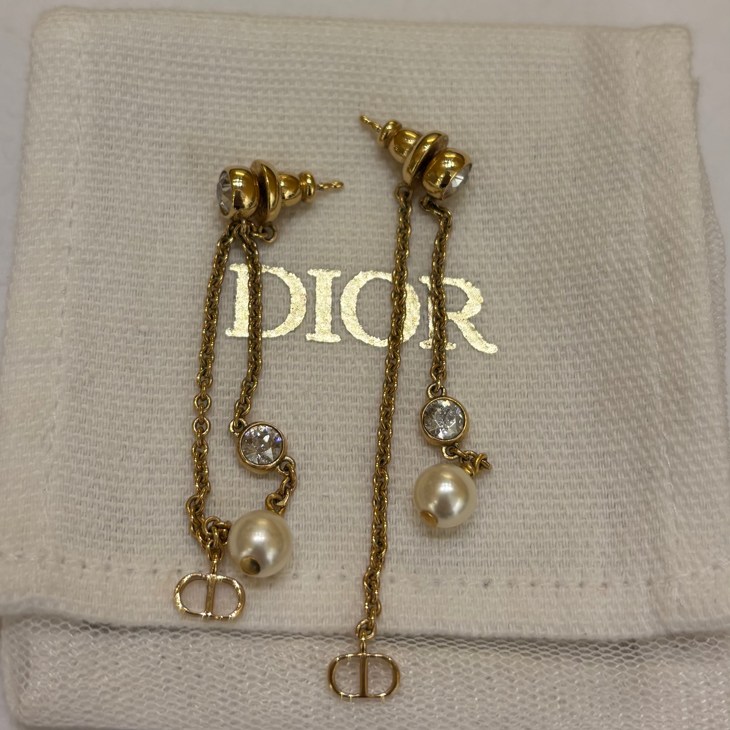 Christian Dior Tribales Dangle Chain Metal with Faux Pearls and Crystals Product Image