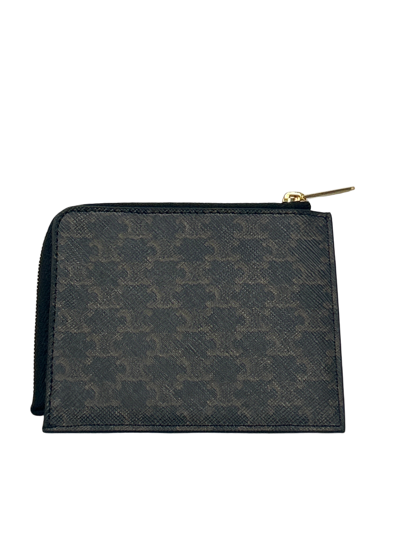 Celine Triomphe Zip Around Wallet Leather Compact