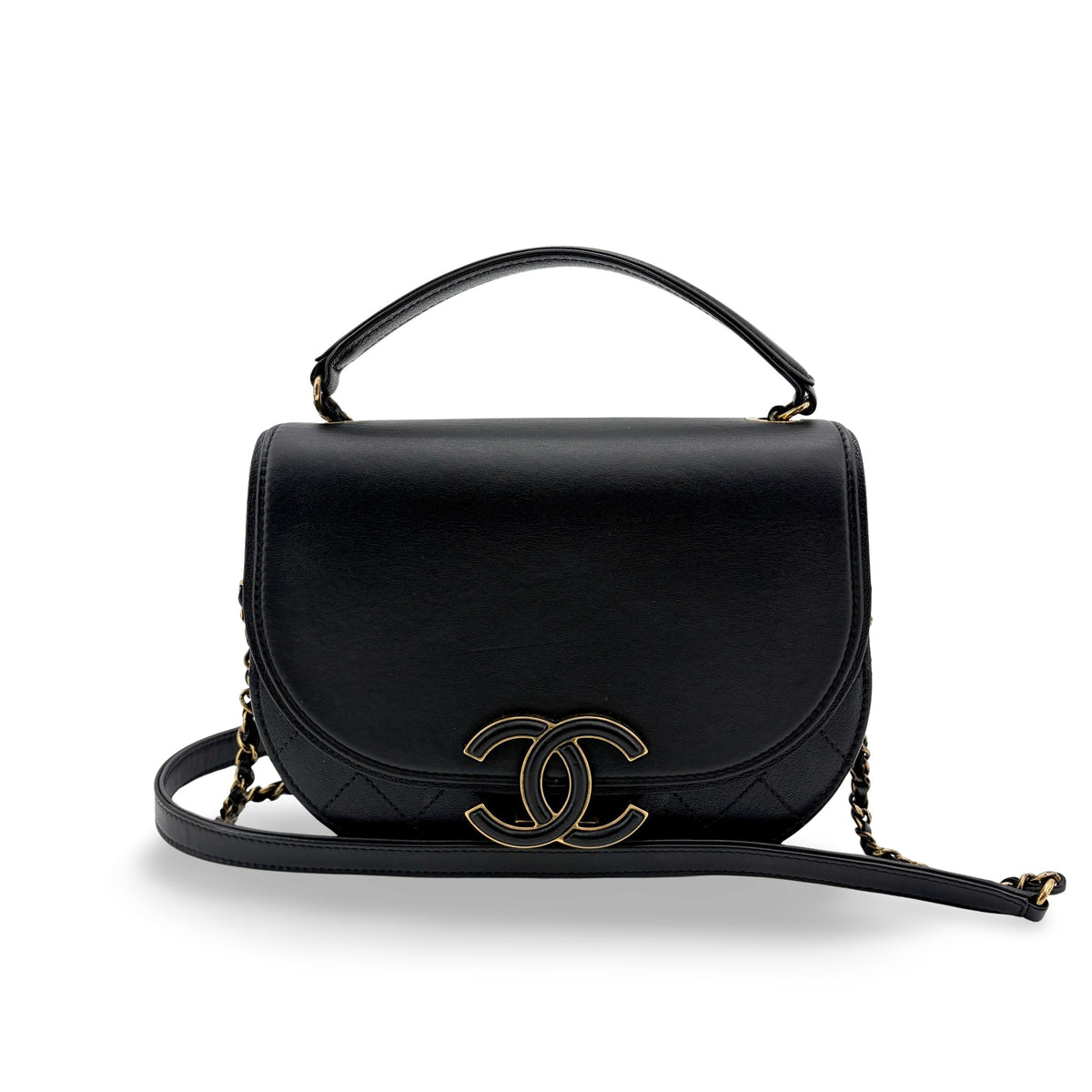Chanel Coco Curve Flap Messenger Calfskin and Quilted Goatskin Small