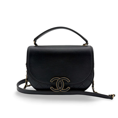 Chanel Coco Curve Flap Messenger Calfskin and Quilted Goatskin Small