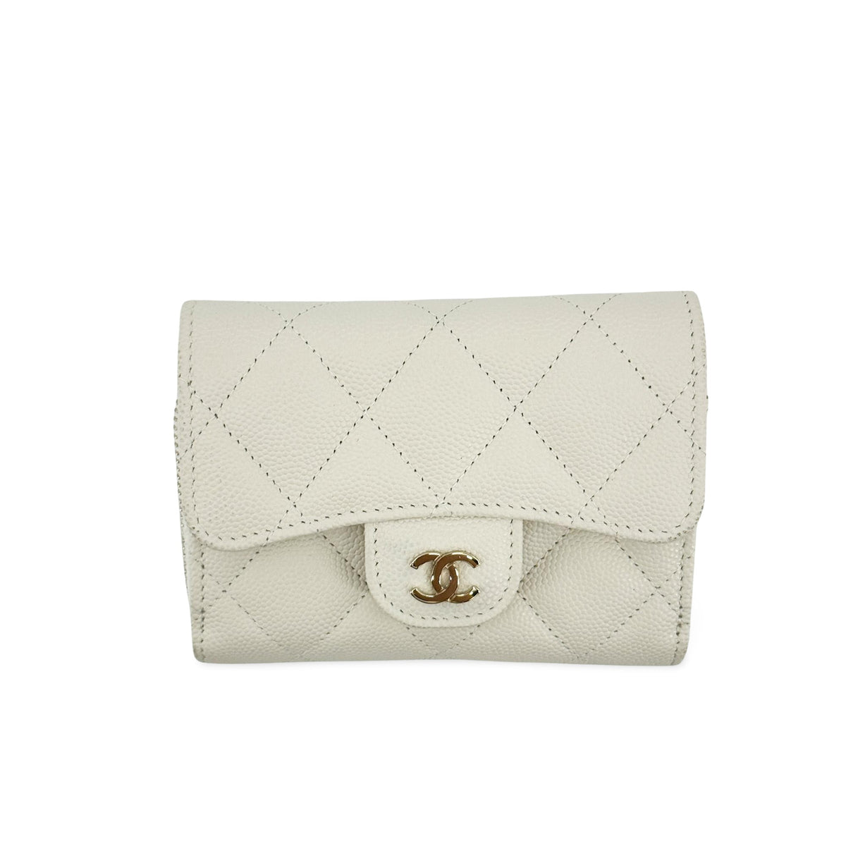 Chanel Classic Zip Around Card Holder on Chain Quilted Caviar Mini
