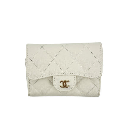 Chanel Classic Zip Around Card Holder on Chain Quilted Caviar Mini