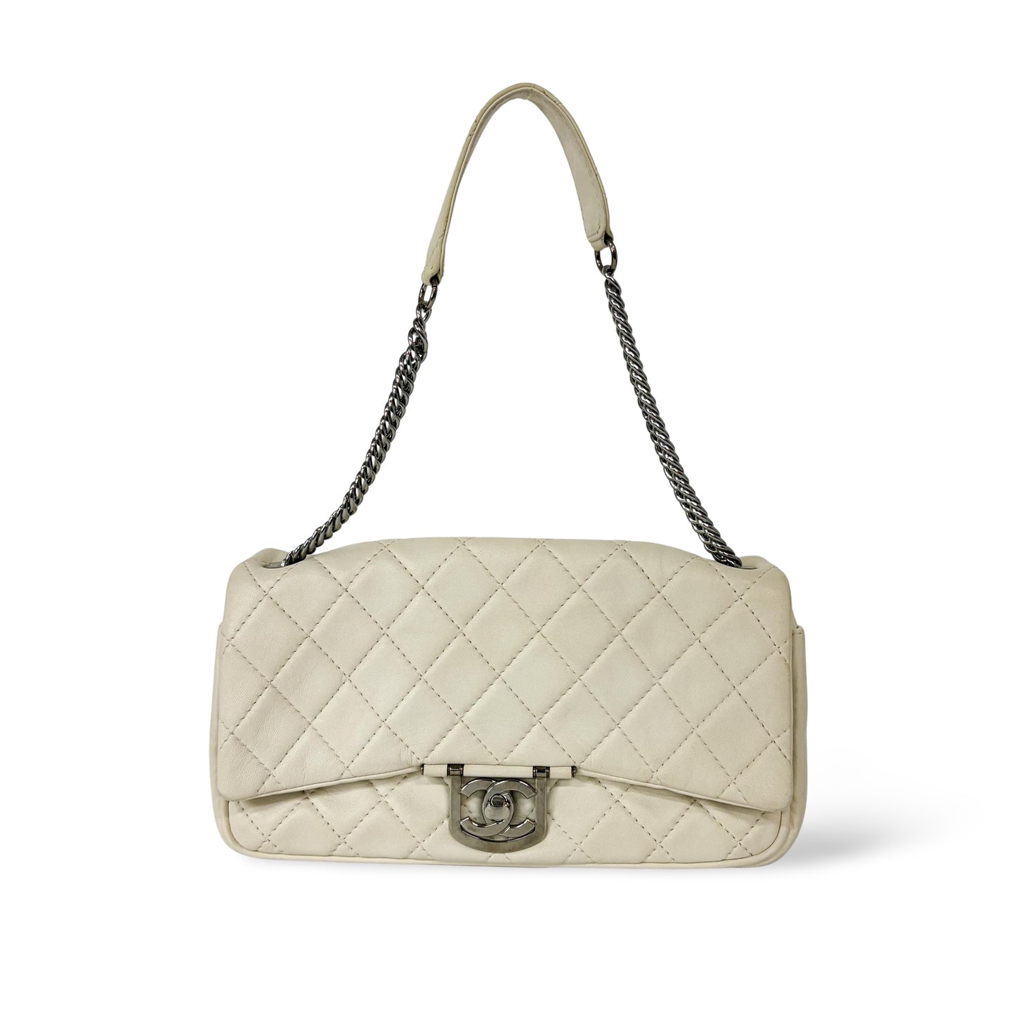 Chanel Double Flap Quilted Aged Calfskin Medium