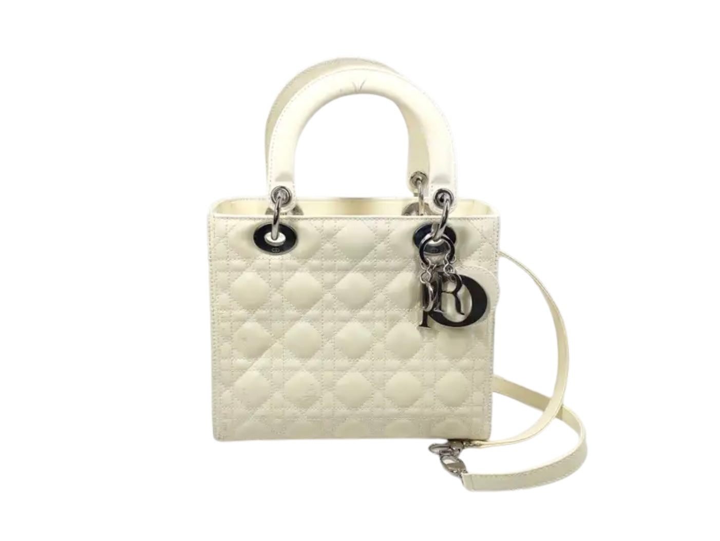 Christian Dior Lady Dior Bag Cannage Quilt Patent Medium